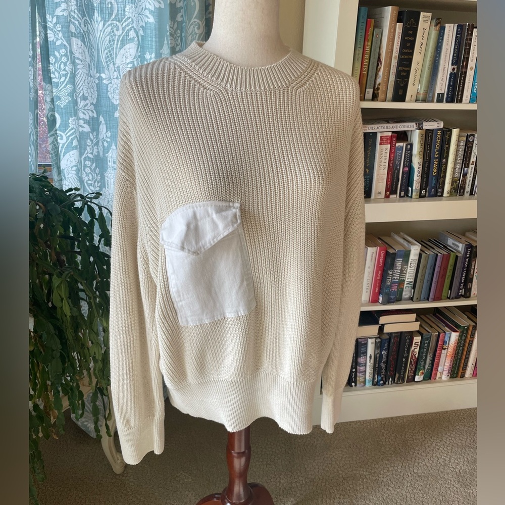Zara cotton knit oversized pocket sweater